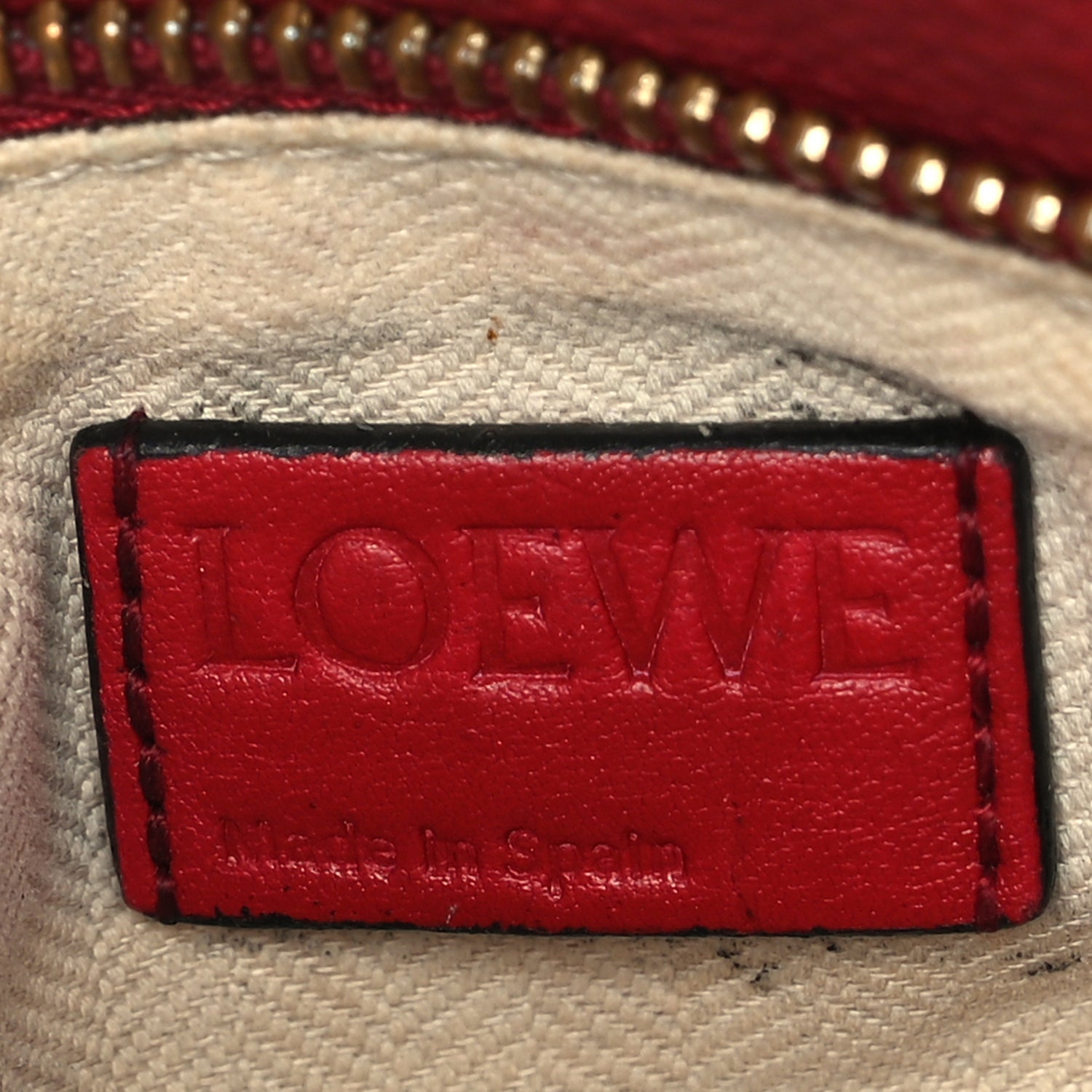 Loewe Calfskin Small Puzzle Bag  Rouge