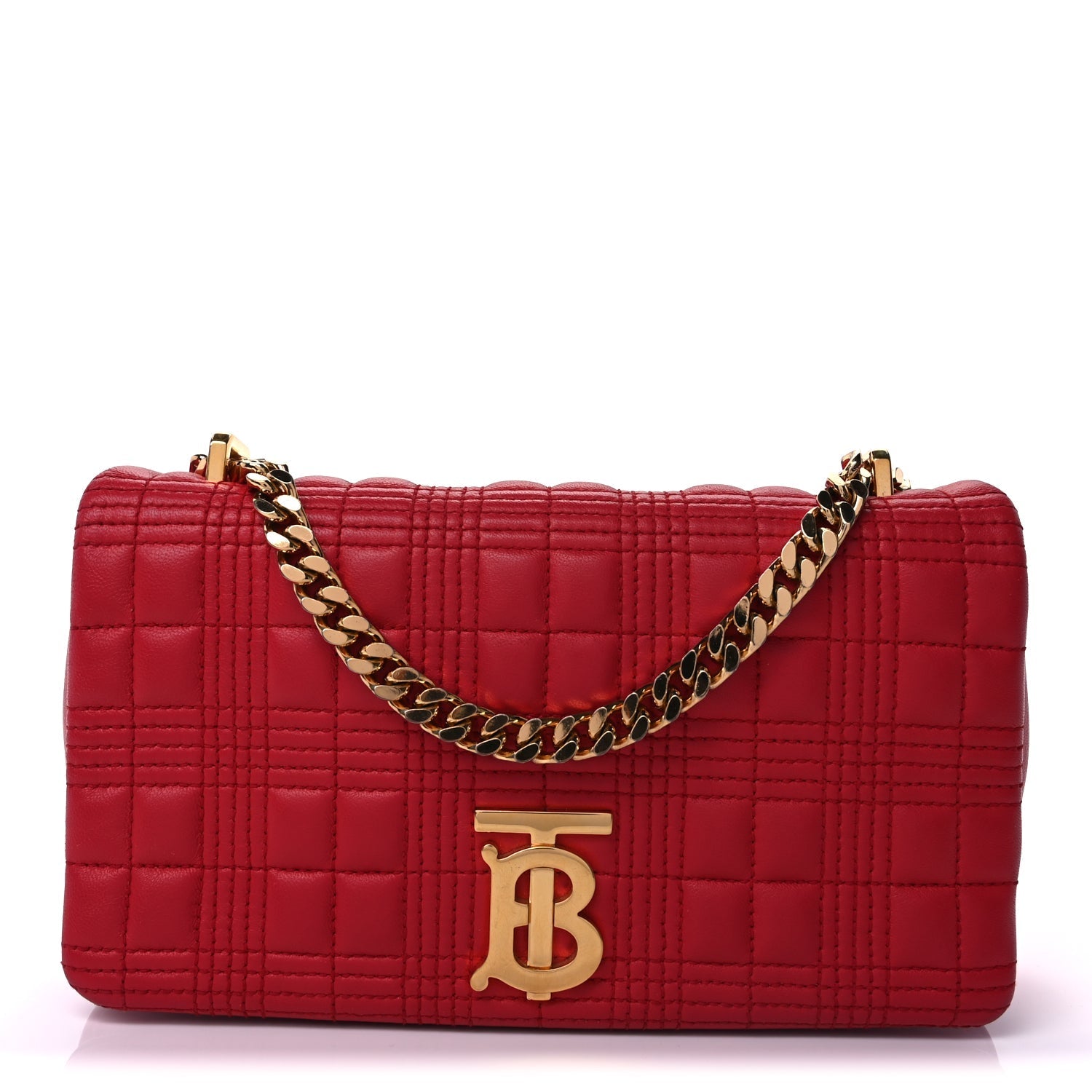 Burberry Lambskin Quilted Small Lola Bag Red
