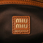 Miu Miu Calfskin Top Handle Bag Cognac