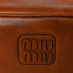 Miu Miu Calfskin Top Handle Bag Cognac