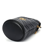 Gucci Calfskin Matelasse Mini GG Marmont 2.0 Bucket Bag Black