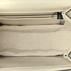 Gucci Boarded Dyana Lux Calfskin Web Mini Bamboo 1947 Top Handle Bag Mystic White