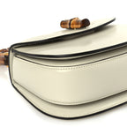 Gucci Boarded Dyana Lux Calfskin Web Mini Bamboo 1947 Top Handle Bag Mystic White