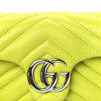 Gucci Lambskin Matelasse Mini GG Marmont Shoulder Bag  Firefly