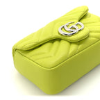 Gucci Lambskin Matelasse Mini GG Marmont Shoulder Bag  Firefly