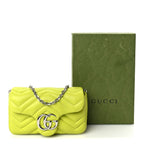 Gucci Lambskin Matelasse Mini GG Marmont Shoulder Bag  Firefly