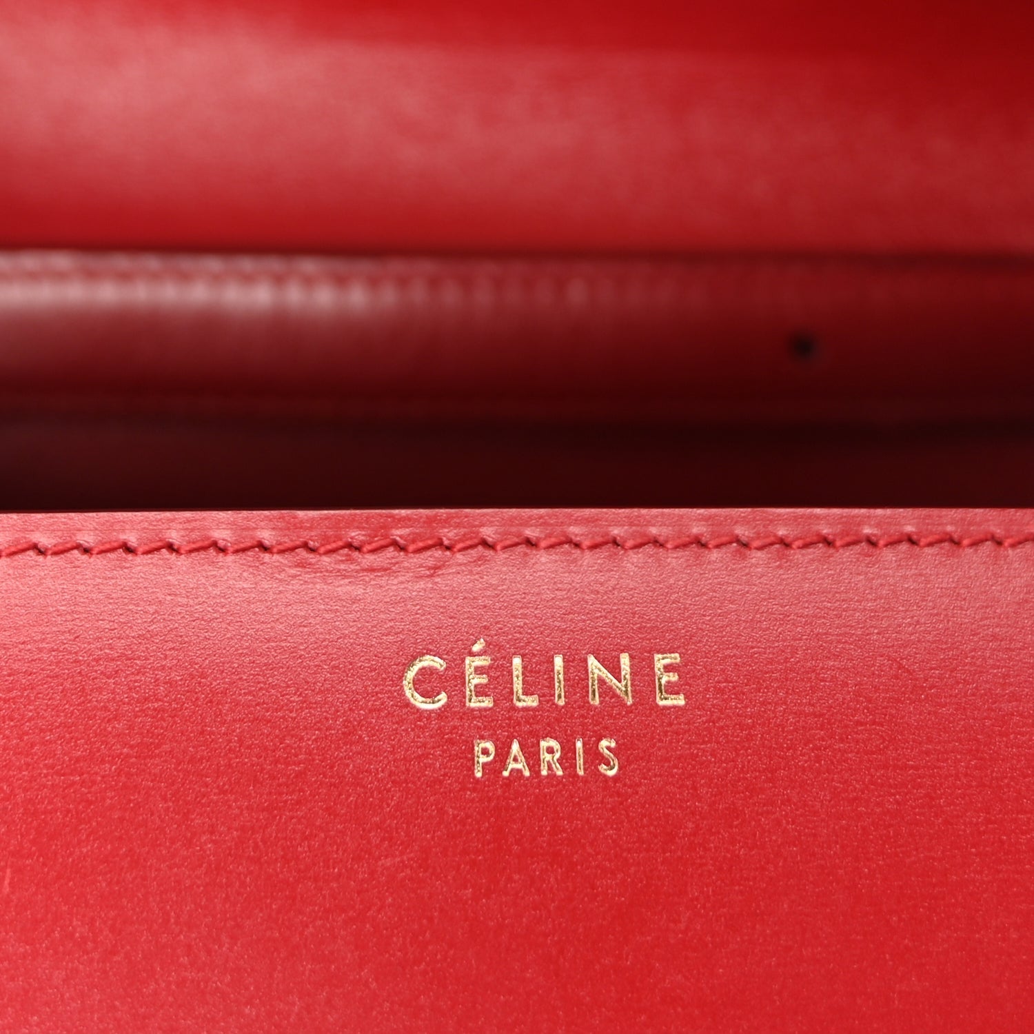 Celine Box Calfskin Medium Classic Box Flap Bag Red