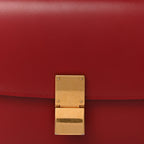 Celine Box Calfskin Medium Classic Box Flap Bag Red