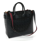 Burberry Calfskin Embossed Monogram Medium Belt Bag  Black