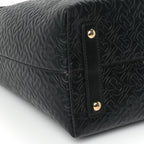 Burberry Calfskin Embossed Monogram Medium Belt Bag  Black