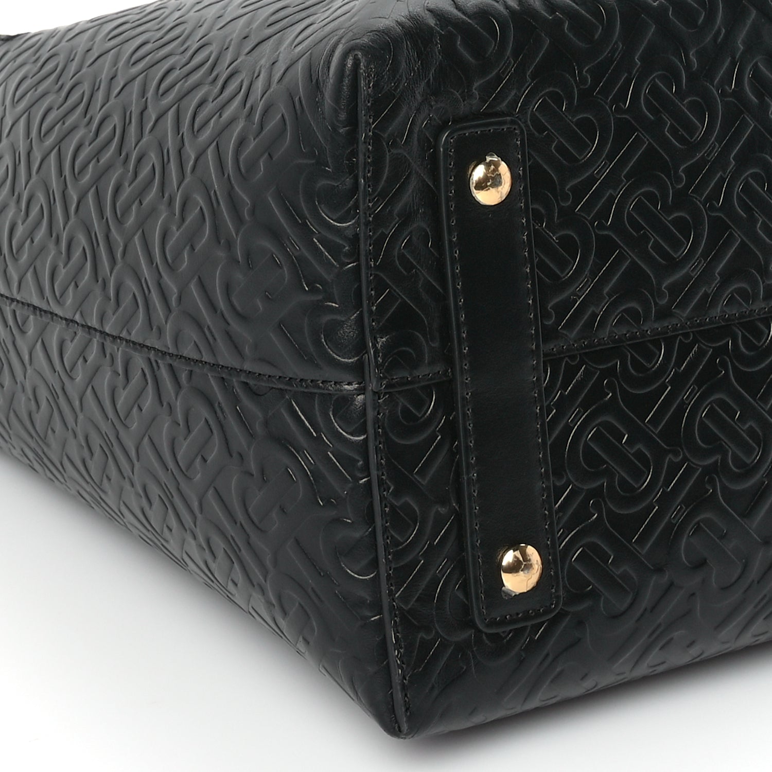 Burberry Calfskin Embossed Monogram Medium Belt Bag  Black