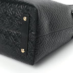Burberry Calfskin Embossed Monogram Medium Belt Bag  Black