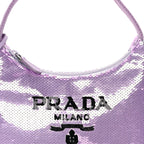 Prada Paillettes Sequin Mini Re-Edition 2000 Bag Lilium Black