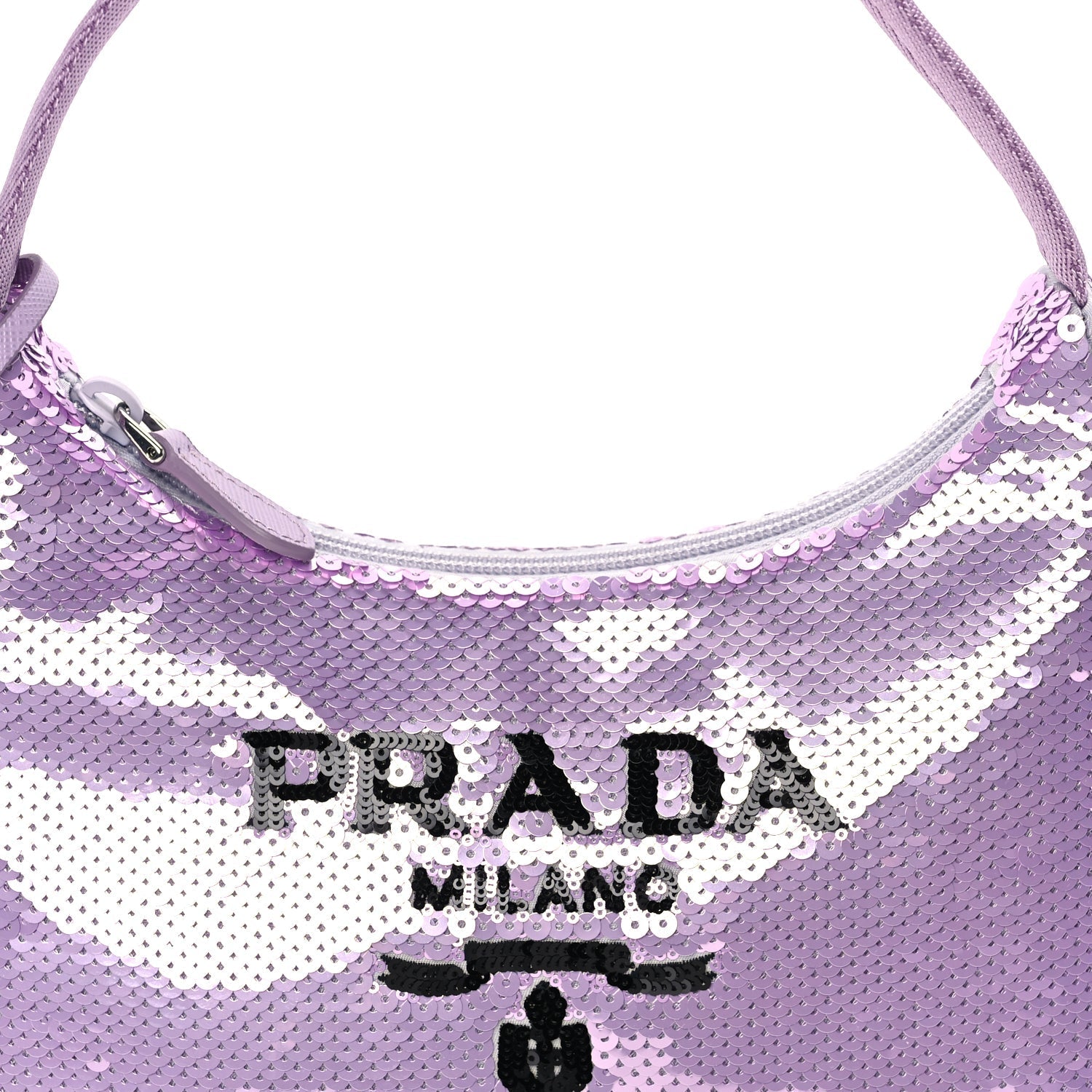 Prada Paillettes Sequin Mini Re-Edition 2000 Bag Lilium Black