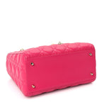 Christian Dior Lambskin Cannage Medium Lady Dior  Fuchsia