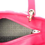 Christian Dior Lambskin Cannage Medium Lady Dior  Fuchsia