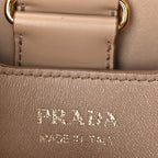 Prada Saffiano Cuir Calfskin Small Panier Bucket Bag Cipria