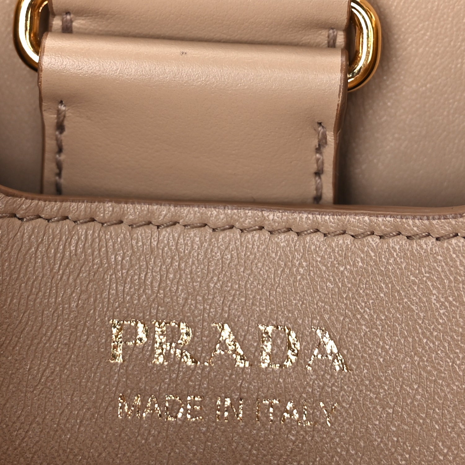 Prada Saffiano Cuir Calfskin Small Panier Bucket Bag Cipria