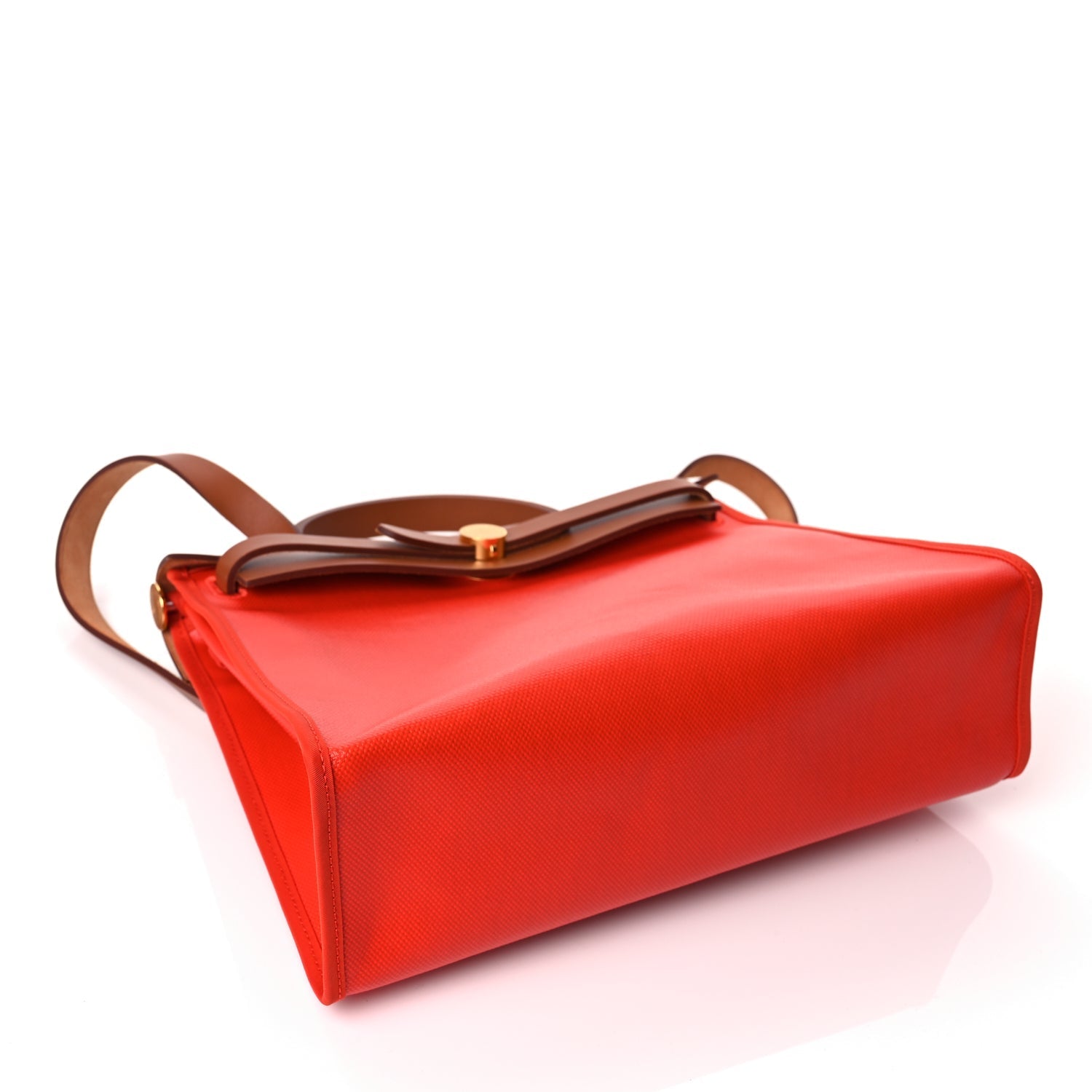 Hermes Toile H Berline Vache Hunter Herbag Zip 31 PM Orange Mecano Fauve