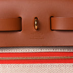 Hermes Toile H Berline Vache Hunter Herbag Zip 31 PM Orange Mecano Fauve