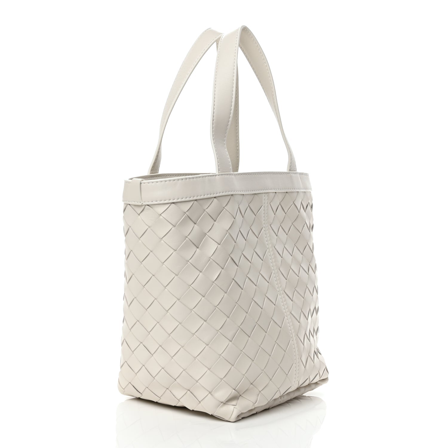 Bottega Veneta Nappa Intrecciato Small Flip Flap Tote Chalk