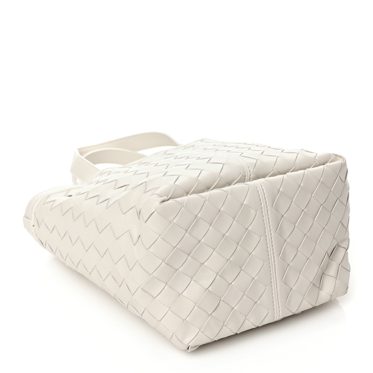 Bottega Veneta Nappa Intrecciato Small Flip Flap Tote Chalk