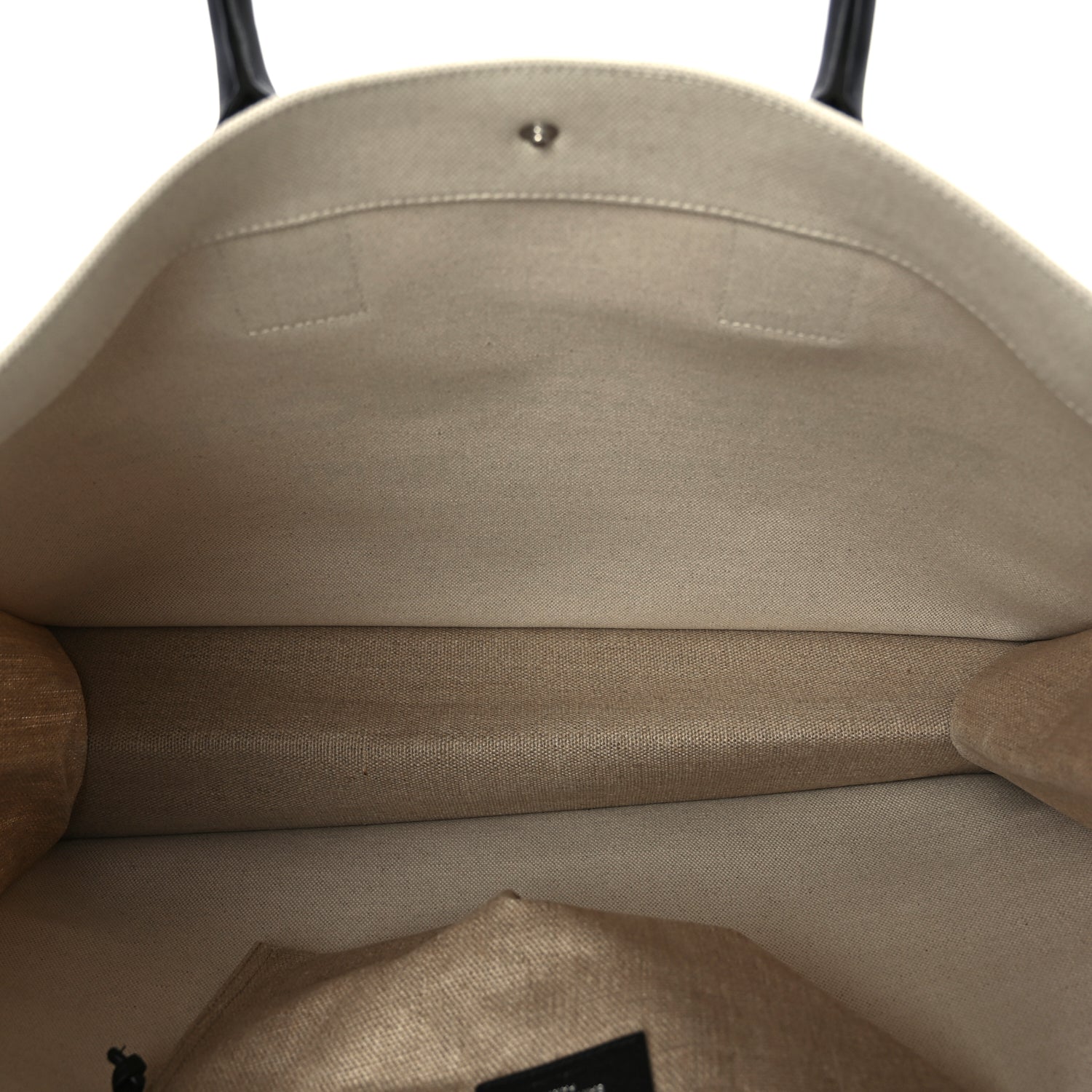 Saint Laurent Linen Calfskin Rive Gauche Tote Optic White