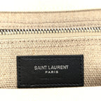 Saint Laurent Linen Calfskin Rive Gauche Tote Optic White