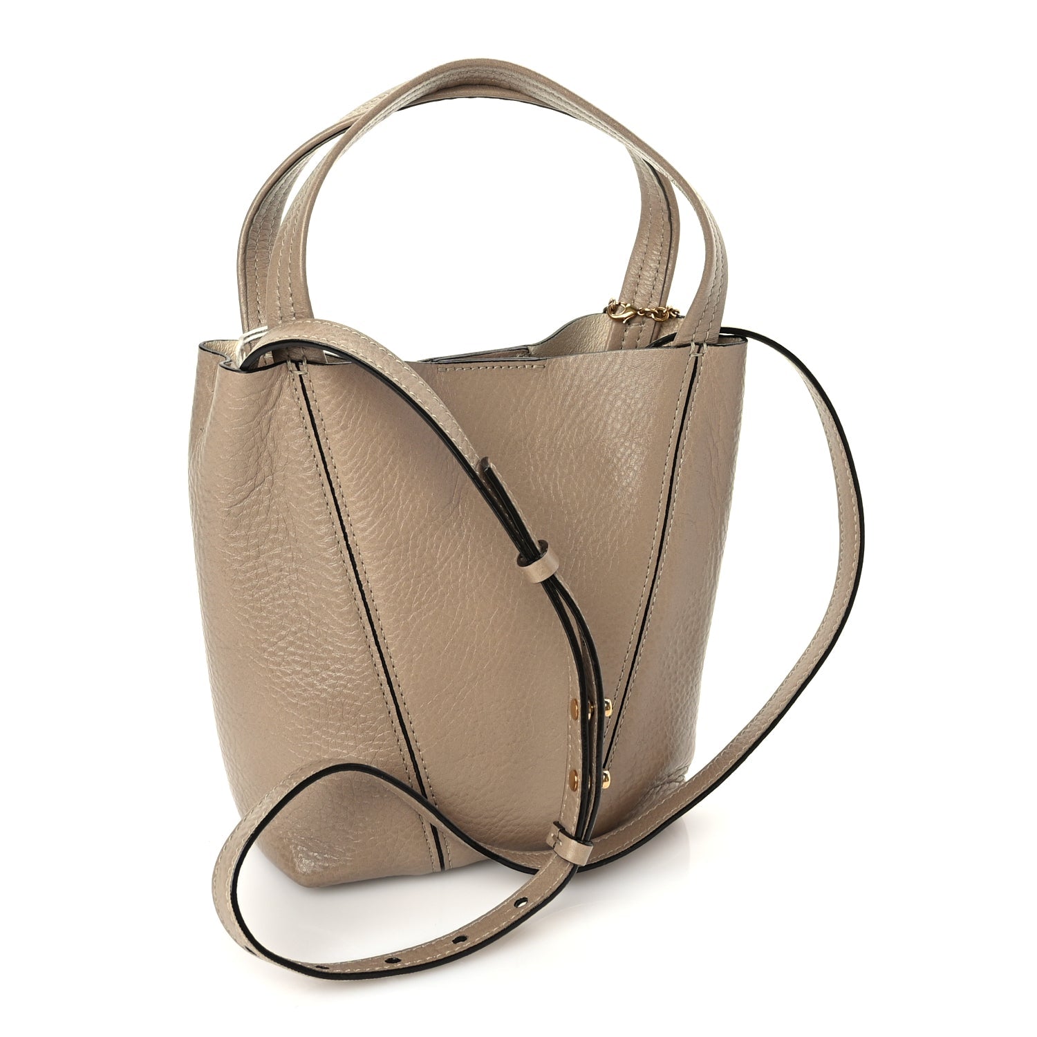 Chloe Grained Calfskin Small Spin Tote Boyish Brown