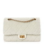Chanel Shearling Lambskin Aged Calfskin Quilted 2.55 Reissue 225 Flap White