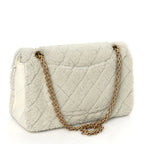 Chanel Shearling Lambskin Aged Calfskin Quilted 2.55 Reissue 225 Flap White