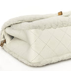 Chanel Shearling Lambskin Aged Calfskin Quilted 2.55 Reissue 225 Flap White
