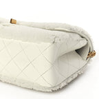 Chanel Shearling Lambskin Aged Calfskin Quilted 2.55 Reissue 225 Flap White