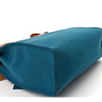 Hermes Toile Officier Vache Hunter Herbag Zip PM 31 Bleu Izmir Fauve