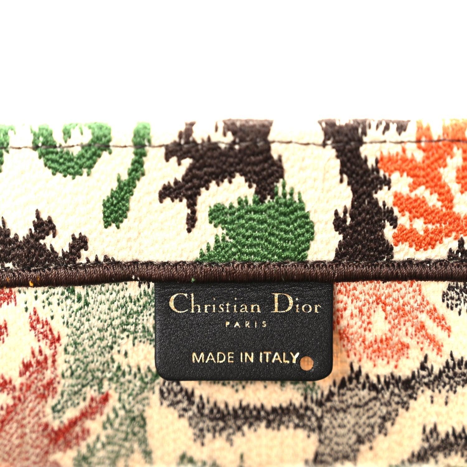 Christian Dior Canvas Embroidered Large Paisley Book Tote Multicolor