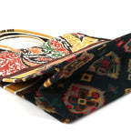 Christian Dior Canvas Embroidered Large Paisley Book Tote Multicolor