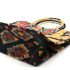 Christian Dior Canvas Embroidered Large Paisley Book Tote Multicolor