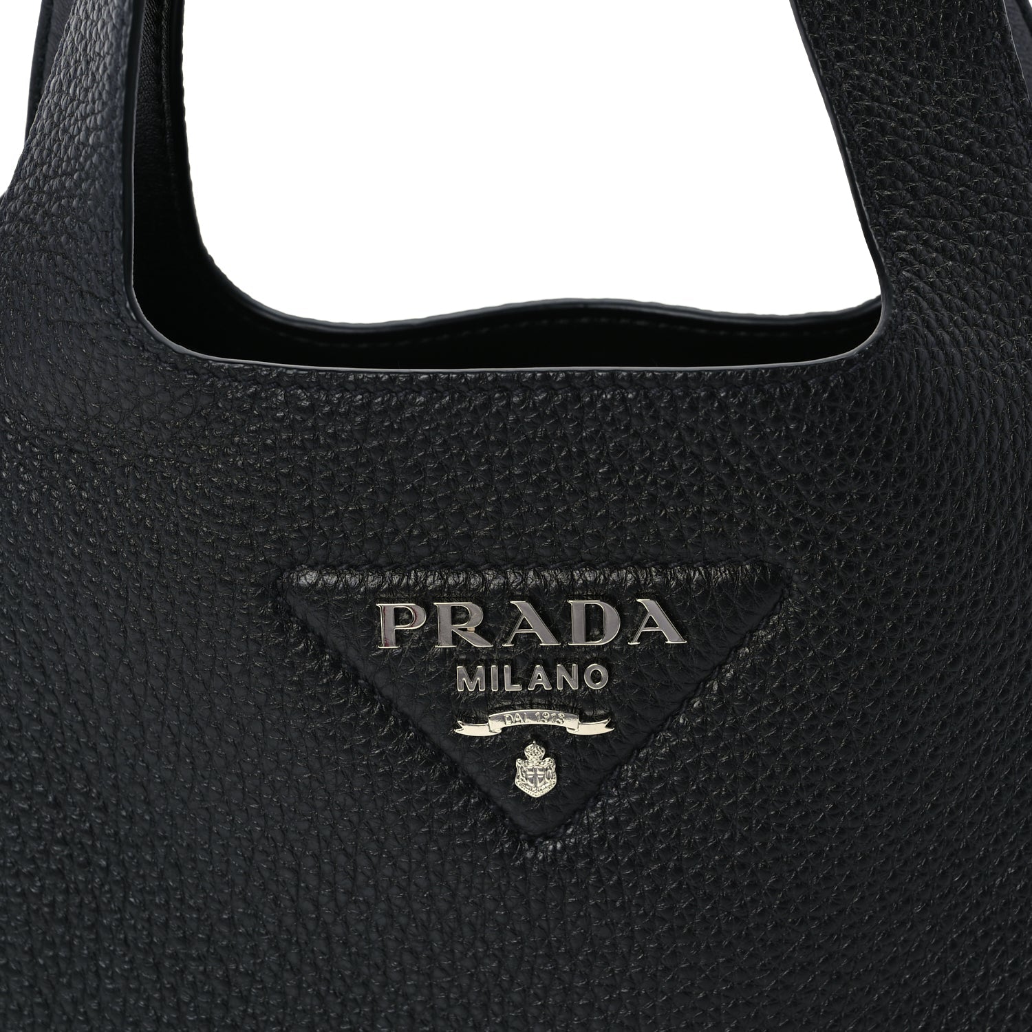 Prada Vitello Daino Soft Small Dynamique Tote Black