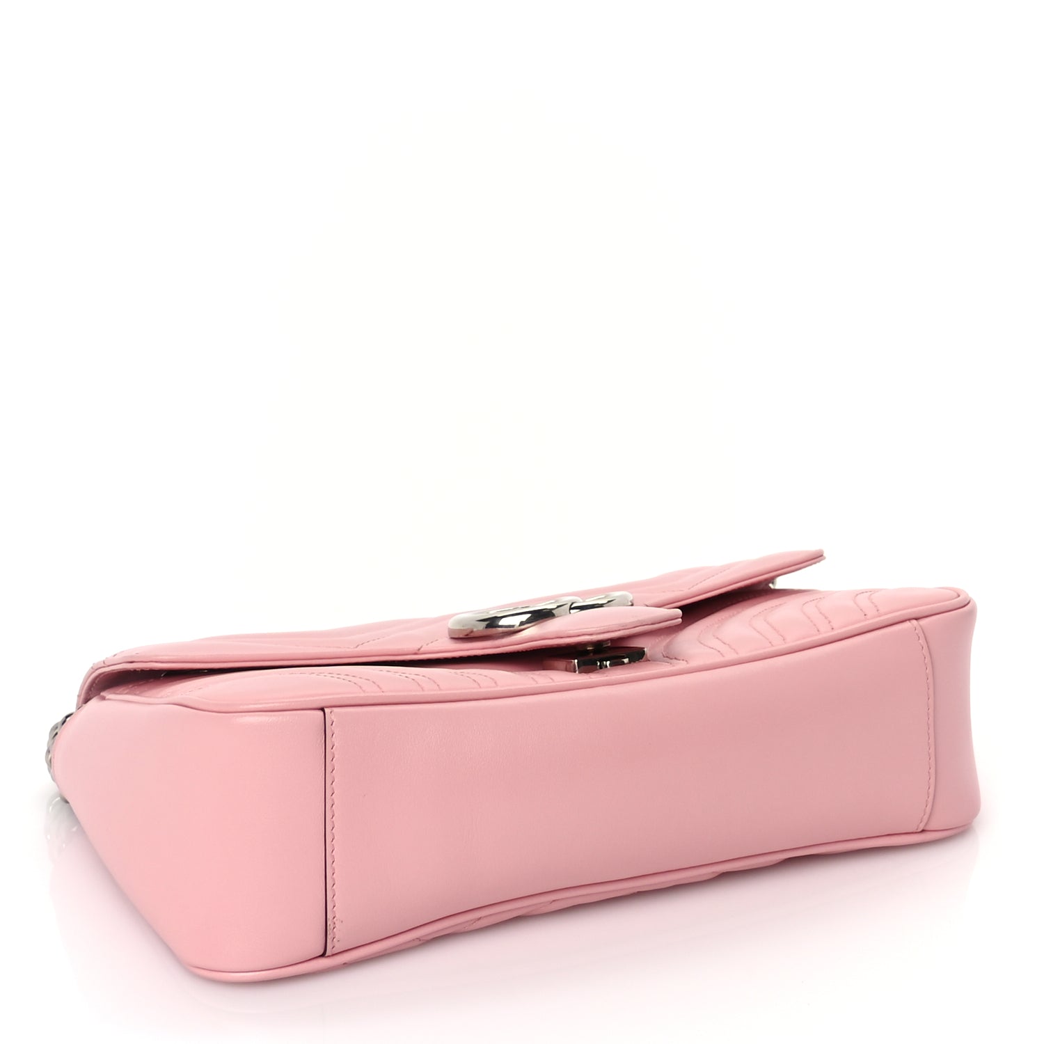 Gucci Calfskin Matelasse Small GG Marmont Shoulder Bag  Wild Rose