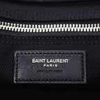 Saint Laurent Linen Calfskin Rive Gauche Tote Black