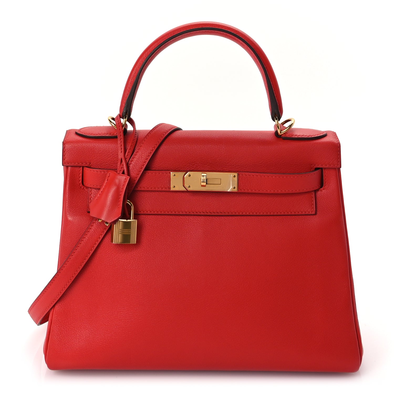 Hermes Evercolor Kelly Retourne 28  Rouge Tomate