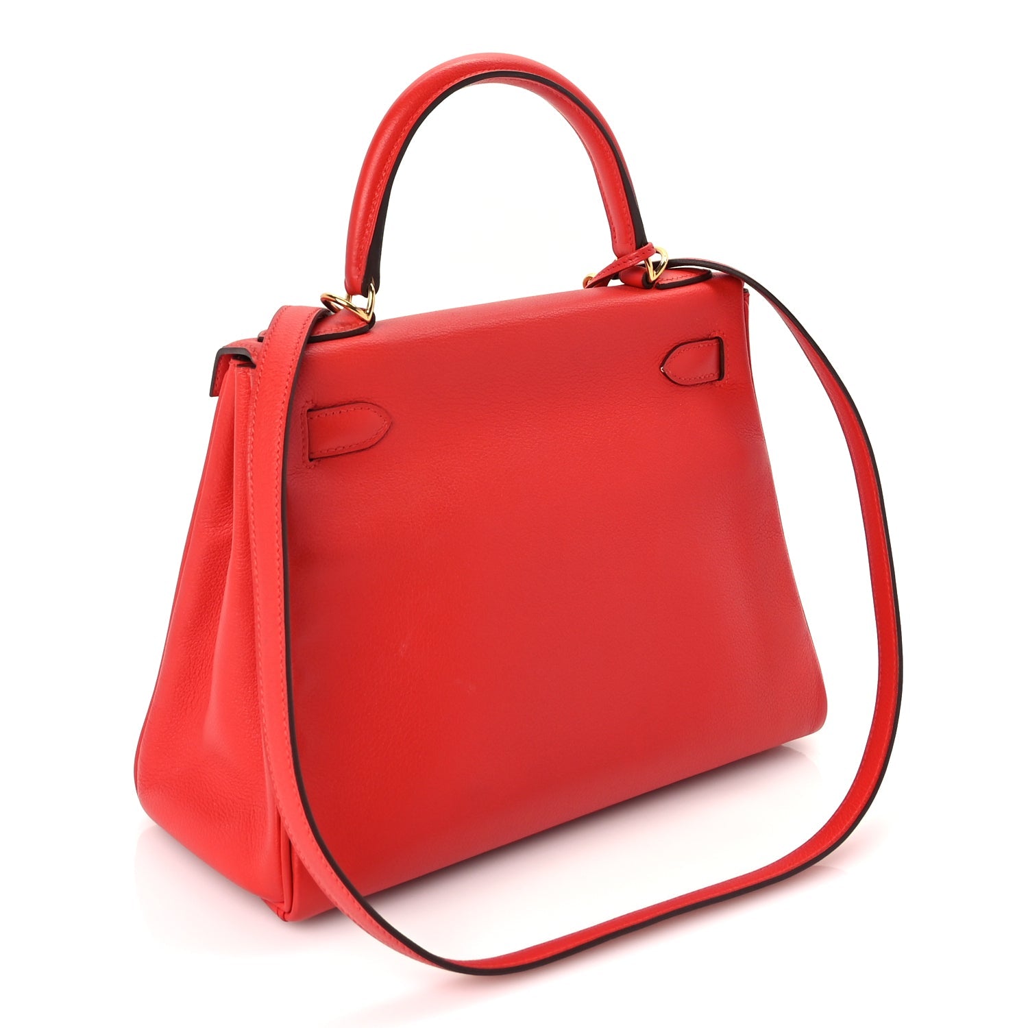 Hermes Evercolor Kelly Retourne 28  Rouge Tomate