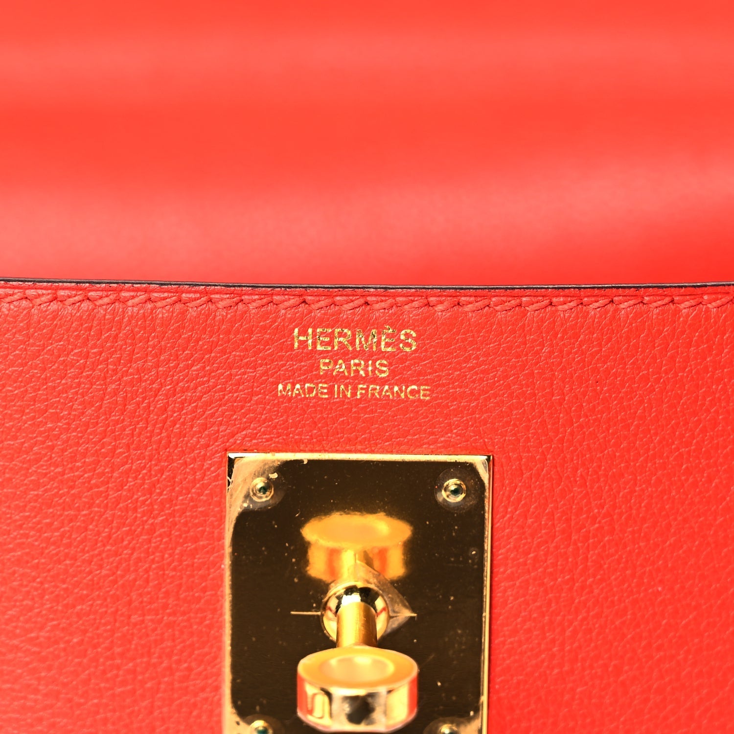 Hermes Evercolor Kelly Retourne 28  Rouge Tomate