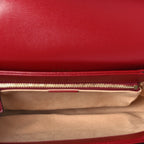 Gucci GG Supreme Monogram Azalea Calfskin Horsebit 1955 Shoulder Bag Beige Ebony New Cherry Red