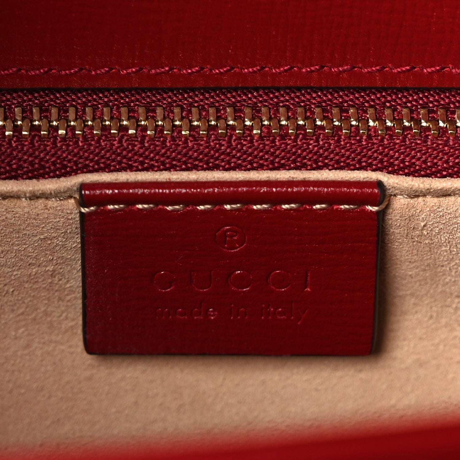Gucci GG Supreme Monogram Azalea Calfskin Horsebit 1955 Shoulder Bag Beige Ebony New Cherry Red