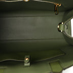 Burberry Grained Calfskin Mini Frances Tote Spruce Green
