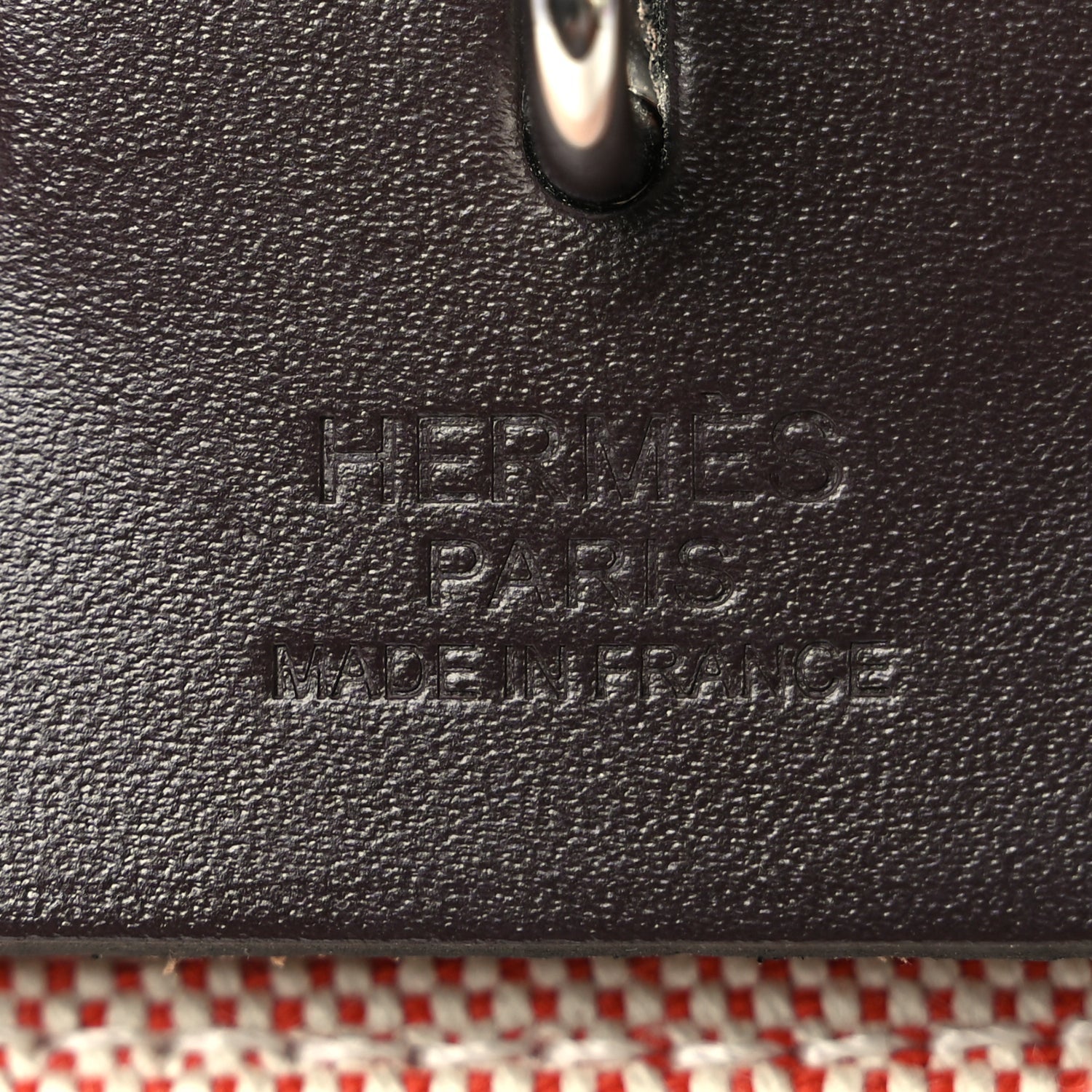 Hermes Criss Viking Vache Hunter Herbag Zip Retourne 31 PM  Ecru Sanguine Ebene