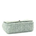 Christian Dior Tweed Macrocannage Small Caro Bag  Light Green