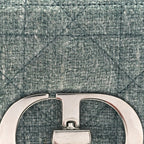Christian Dior Tweed Macrocannage Small Caro Bag  Light Green