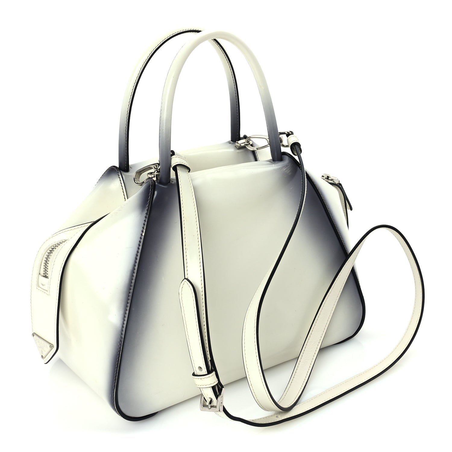 Prada Spazzolato Small Supernova Handbag White Sfumato
